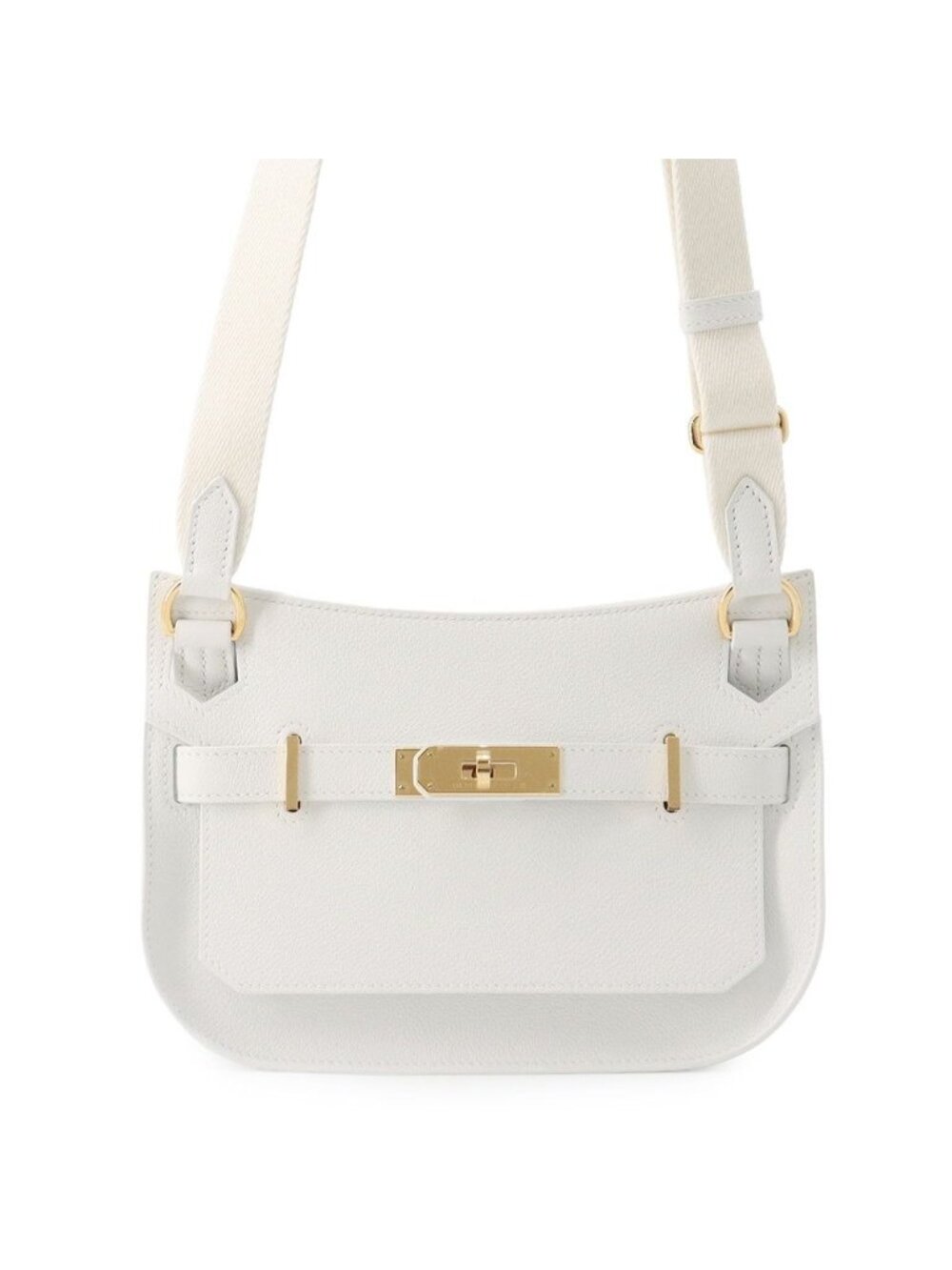 Hermes Shoulder Bag Jypsiere Mini New White Gold Evercolor